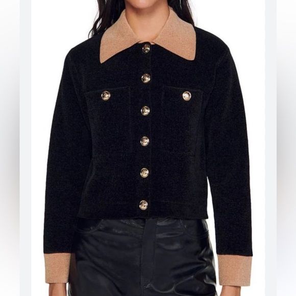 ❤️Sandro Marcello Velour Cropped Jacket Cardigan❤️ - Picture 1 of 6